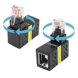 MEIRIYFA Cat6 Cat5E Ethernet RJ45 Adapter 360 Grad Drehung, 1000Mbps 90-Grad RJ45 Stecker zu Buchse Rotierender Adapter 8P8C LAN Netzwerkadapter für Computer Laptop Router (2PCS, Rechtwinkel)