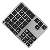 lonuo Kabelloser Nummernblock, Ultradünne, Wiederaufladbare 35-Tasten-ergonomisches Design, Kabellose Tastatur für den Desktop (Grau)