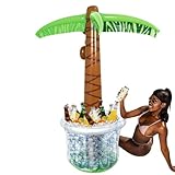 Aufblasbarer Eiskübel, aufblasbarer Kühler für Party, aufblasbarer Eiskübel mit großer Kapazität mit Kokosnussbaum-Design, tropischer Strand-Thema, Kühleimer, tragbare leichte Party-Dekoration für