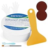 DEWEL Holzkitt Reparaturset - Holzkitt Weiss 200 g Reparaturspachtel Wasserbasis - Löchern und Rissen