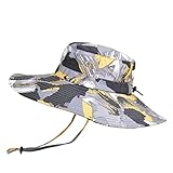 Gartenhut Mädchen Schirmmütze Reisen Angeln Sonnenschutz Buschhut UPF 50+ Strandhut Atmungsaktiv Bucket Hat Freizeit Sommermütze Outdoor Hats mit Kinnband Trekking Hut Anglerhut für Männer Frauen