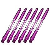 YARNOW Aluminium Dartschäfte 6 Stück Violett Mittlere Größe Gewindeschäfte für Steeldarts Robustes Dartzubehör für Indoor Outdoor
