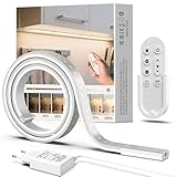Unterbauleuchte Küche LED 1M, Dimmbar LED Lichtleiste Selbstklebend mit Fernbedienung, Flexibel Silikon Unterschrank Beleuchtung inkl. 24V Netzteil für Küche, Schlafzimmer, Wohnzimmer, Büro