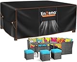 Enzeno Abdeckung für Gartenmöbel,242x182x100cm,Wasserdicht Loungemöbel Abdeckung 420D Oxford Gewebe Abdeckhauben für Möbelsets,Winterfest Tisch Abdeckplane Schutzhülle für Sitzgruppe Gartentisch