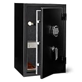 Amazon Basics Safe, feuerfest, mit programmierbarem elektronisch Tastenfeld, 60 l Volumen, schwarz, 43 cm B x 35 cm T x 66 cm H