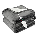 Qieryun Heizdecke Mit Abschaltautomatik, 130x180CM, 10 Heizstufen 8 Stunden Auto-Off-Timer Überhitzungsschutz, Wärme Decke Flanell Maschinenwaschbar, Beheizbare Decke Für Zuhause & Büro