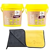 EQUIPASO Profi Lederpflege Set | B&E Sattelseife 1 Liter + B&E Lederfett farblos 500 ml + Premium Mikrofasertuch | reinigt und pflegt Sättel, Zaumzeug