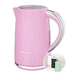 Russell Hobbs Wasserkocher [1,7L 2400W] Eden Himbeere, Edelstahlakzente (herausnehmbarer Kalkfilter,Deckelöffnung per Knopfdruck,Wasserstandsanzeige,leuchtender Schalter, BPA frei) Teekocher 27362-70