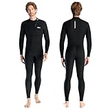 Neoprenanzug 1.5mm Vollständiger Neoprenanzug Herren Neopren Tauchanzüge Sretch Langarm warm halten Vorderer Reißverschluss Erwachsene für Tauchen Schnorcheln Surfen L Größe