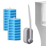 Toilettenschrubber mit Nachfüllungen – Hartwasserreiniger Entferner | Fleckenentferner mit 16 Toilettenreiniger-Nachfüllpads für Rost, Reinigung Toilette