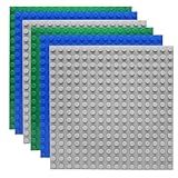 Lotvic 6 Stück Bauplatte, Bauplatte Kompatibel mit Duplo, Grüne Blaue Graue Grundplatte, Grundplatte für DUPLO Sets für Kreatives Vorschulspielzeug, Konstruktionsspielzeug für Mädchen und Jungen
