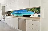 DIMEX LINE Küchenrückwand Folie selbstklebend Strand IM Paradies | Klebefolie - Dekofolie - Spritzschutz für Küche | Premium QUALITÄT - Made in EU | 350 cm x 60 cm