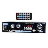 Imtrub Stereo Verstärker Heimkinoanlage - Stereo-Verstärker,Surround Sound Mehrkanalton Drahtloser Player Für Radio Mikrofon TV Haus Garage Unterhaltungselektronik