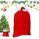 Emdvsco Weihnachtliche Weihnachtsmann-Taschen, große Weihnachtstüten, Geschenksack, Partyzubehör für Süßigkeiten, Spielzeug, Leckereien, Thanksgiving, Halloween