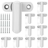 AKOLAFE 10 Stück Fenstersicherung Einbruchschutz Weiß Fensterriegel mit Schrauben Alulegierung Fenstergitter Einbruchschutz Sicherheit Fensterriegel Einbruchschutz für PVC, Türen, Fenster, Hause