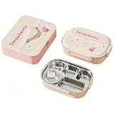 Edelstahl Brotdose Lebensmittelbehälter mit 5 auslaufsicheren Fächern für den Außenbereich im Büro inklusive Tragetasche und Utensilien für bequeme Mahlzeiten (Rosa)