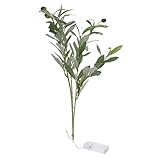 jojofuny Simulierte Olivenblattlampe innenbeleuchtung künstliche olivenzweige Tischdekoration Eleganter Olivenzweig Kunstolivenzweig Girlande aus Olivenblättern Olivenbaumimitat PVC Green