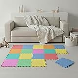 LittleTom Spielmatte Baby Puzzlematte Mint & Rosa - 18 Matten je 30x30 cm Krabbelmatte 180x90 cm Bodenmatte Kinder - Puzzle Teppich Kinderzimmer - Bodenschutzmatte Spielteppich - Eva Schaumstoffmatte