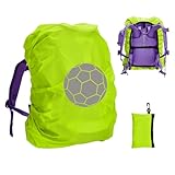 Regenschutz Schulranzen, Wasserdichte Reflektierende Rucksack Regenhülle Schutzhülle mit Schnallenriemen(18-35L), Kompatibel mit ergobag, Scout, Step by Step, McNeill, DerDieDas, Herlitz (Fußball)