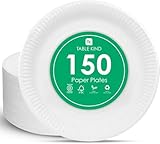 TABLE KIND x 150, 22CM, Umweltfreundliche Pappteller zum Geburtstag, umweltfreundliches, recycelbares Einweggeschirr, biologisch abbaubares Partyzubehör, heimkompostierbar, Hergestellt in der EU