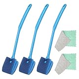 Huayue 3 Stück Aquarium Scheibenreiniger Blau Schwamm Reiniger Doppelseitige Reinigungsschwamm Algen Reinigung Aquariumbürsten Sponge Cleaner für Fisch Tank Algen Entferner (mit 2 hydrophilic Tuch)