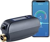Haozee WiFi-Smart-Wasserventil-Abschaltung, intelligenter Wassermonitor, Wasserverbrauchsüberwachung und Bildschirmanzeige des Wasserflusses, eingebauter wiederaufladbarer Akku