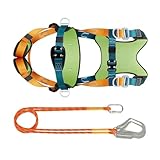 Generisch Sicherheitsgurt Set Absturzsicherung - 5-Punkt-Sicherheitsgurt für Bauarbeiten - Kletterausrüstung mit einer schockabsorbierenden Leine für Baumarbeiten Dacharbeiten Bergsteigen