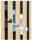 Domus-Technik Akustikpaneel Klapphaken Kleiderhaken (OHNE bohren, belastbar bis 7,5 kg) 2 Stück Schwarz