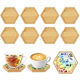 8 Stück Bambus-Mosaik-Untersetzer, Bambus Untersetzer, Mosaik Untersetzers, Leere Bodenschalen für Bastelarbeiten, Trinkbecher-Untersetzers, für Pflanzen, Trinkbecher
