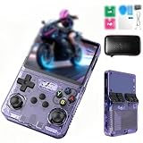 Lihaian R36S Retro Handheld Spielkonsole,128 G über 40.000 Spiele,Retro Konsole 3.5-Zoll-IPS-Bildschirm,Linux-System,Tragbare Mini-Arcade, unterstützt mehrere Emulatoren (R36s-Lila)