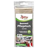 POLIBOY Baumwoll Pflegetuch - Kratzarmes Möbelpoliertuch und Reinigungstuch für Holz, Leder, Metall - Beige - 25x 33 cm - 1 Stück - Made in Germany