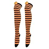 boseucn Halloween Damen Socken, Kuschelsocken Damen Plüsch Halbhohe Socken Kürbis Drucken Flauschig Winter Warme Socken Strümpfe Weiche Knee High Socks für Herbst Winter Haussocken Wintersocken