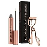 Wimpernserum für Long Lashes – QUALASH® Advanced Lash & Eyelash Serum 3,5 ml für schnell Wachstum, Testsieger mit patentierter QUA-X Wachstumsformel, sichtbare Ergebnisse in 4 Wochen + Curler im Set
