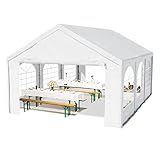 TOOLPORT Hochwertiges Partyzelt 4x6 m Pavillon Zelt PE Plane 450 N Gartenzelt Festzelt Wasserdicht weiß