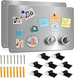 Lawei 2 Stück Magnettafel Magnetboard, 43,5 x 30 cm Magnetische Metalltafel Wandtafeln Magnetwand Magnetische Kreidetafel zum Präsentieren von Notizen, Fotos, Gewürzgläsern