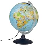 Idena 22059 - Kinder Leuchtglobus mit Tierabbildungen, Lernspielzeug, Durchmesser 30 cm (Single Pack)