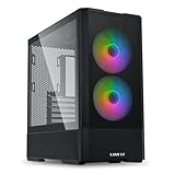 Lian Li LANCOOL 207 Gaming PC Gehäuse ATX Schwarz - Midi Tower PC Gehäuse mit RGB-Beleuchtung, Grafikkarten bis 375 mm, bis zu 360 mm Radiator, Black Case Stahl, Gehärtetes Glas