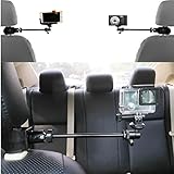 AUXPhome 3-in-1 verstellbare robuste Universal-Action-Kamera-Schreibtisch-Stangenhalterungs-Set für wasserdichte Kamera/Digitalkamera/Smartphone, perfekte Autoaufnahmen, Vlogging, Videoaufnahmen