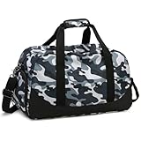 OctSky Sporttasche für Herren, Jungen, mit Schuhfach und Nasstasche, Übernachtungstasche oder Kinder, Camouflage Grau