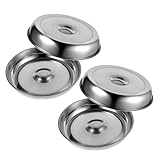 NIYANGLE 2stücke Edelstahl-speiseabdeckung Steakabdeckung Servierabdeckung für Steaks Käseplattenabdeckung Schutzkuppel für Lebensmittel Grillkuppel Frischhaltekuppel