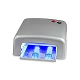 N&BF UV Lampe 36 Watt | Lichthärtungsgerät für UV Gel Nägel (Silber) |Nageltrockner mit Timer-Funktion & Dauerbetrieb | Profi Nagelstudio Lichthärtegerät | Nail Dryer eckig