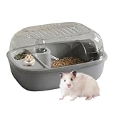 Hamsterkäfig – 31 cm PP | Kleintier-Lebensraum mit Laufrad und Wasserbrunnen | Doppelschichtige Kleintiervilla | Luxuriöser Haustierkäfig für den Innenbereich Zuhause Wohnung