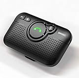 SUNITEC Freisprechanlage für Auto Bluetooth 5.0,Drahtloser Freisprecheinrichtung für Auto,Support Siri,Auto ON Unterstützung,Sprachführung,Automatische Wiederverbindung,3W Lautsprecher mit Visierclip