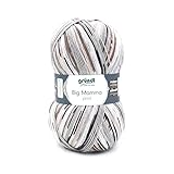 Gründl 2612-42 Big Mamma print Wolle, Acryl, Weiß-grau-hellgrau-beige-sand, 30 x 17 x 14 cm, 400 Gramm
