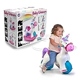 FEBER Baby Einhorn Lauflernhilfe in Einhornform, 2-in-1 Lauflernhilfe und Wippe, mit Wieh- und Trompeten-Sound, entwickelt psychomotorische Fähigkeiten, Kinder ab 3 Jahren, berühmt (FED35000)