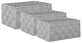 Brandsseller Aufbewahrungsbox Dekobox - Rattan-Optik - 3er-Set hellgrau