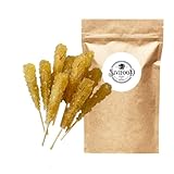 SIVIFOOD Kandiszucker Sticks mit Safran 10 Stück - goldener Kandis am Stiel für Tee Nabat Saffron Zucker am Stab Kaffee Kandissticks zum verschenken Geschenk Dekoration Stäbchen Weihnachten