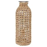 Große Vasen for Wohnzimmer, große Bodenvase, 1 Stück Glasvase, Korbvase, Rattan-Vasen for Dekor, Bodenvasen, dekorative hohe große Vase, Bauernhaus
