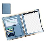Nudorpn Ledermappe für Herren, Ledermappe,Business Padfolio Lebenslauf-Rechtsblock | Leder-Binder-Padfolio-Schreibblock mit A4-Notizblock und Binder-Padfolio-Ordner für Männer und Frauen