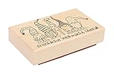 Rayher Stempel Holz 'Es wichtelt', 6 x 10 cm, Motivstempel Holz, Holzstempel, Weihnachtsstempel, Butterer Stempel, 29224000